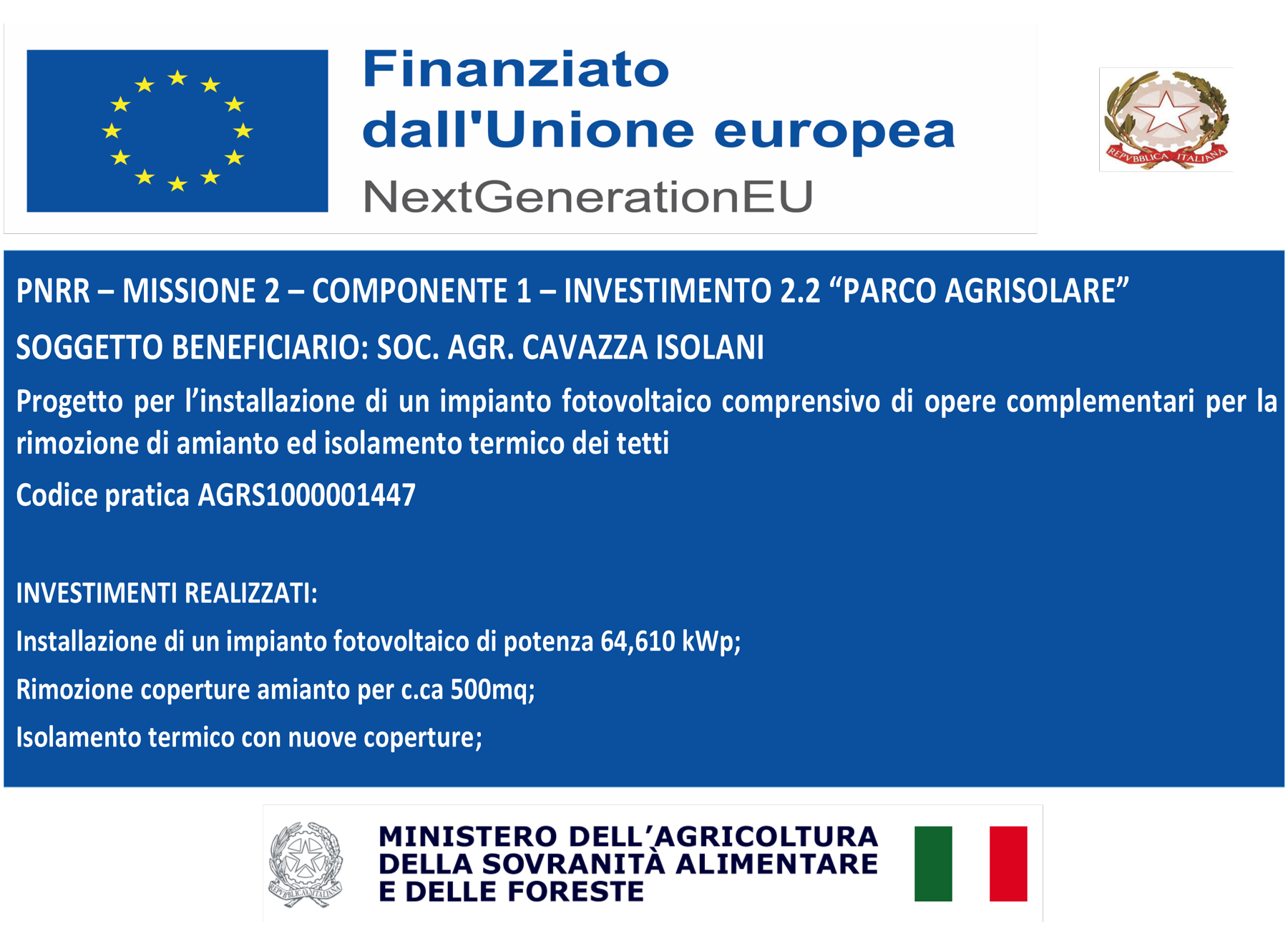 progetto finanziato dall'Unione Europea - NextGenerationEU
